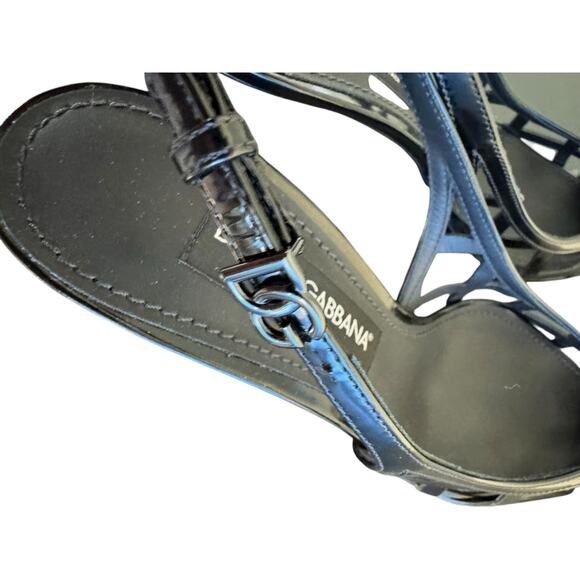 Dolce & Gabbana NIB Lollo 60mm Patent Leather Pumps in Black Size 39.5 - Picture 8 of 12